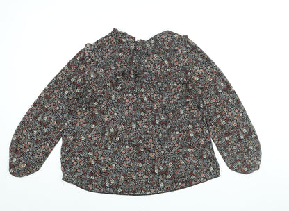 Dorothy Perkins Womens Multicoloured Floral Polyester Basic Blouse Size 20 Mock Neck - Frill