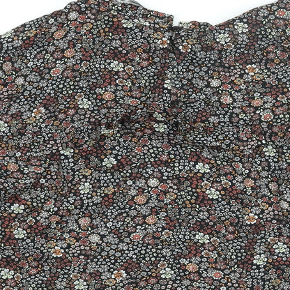 Dorothy Perkins Womens Multicoloured Floral Polyester Basic Blouse Size 20 Mock Neck - Frill