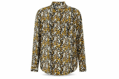 Next Womens Brown Animal Print Viscose Basic Button-Up Size 12 Collared - Leopard Print