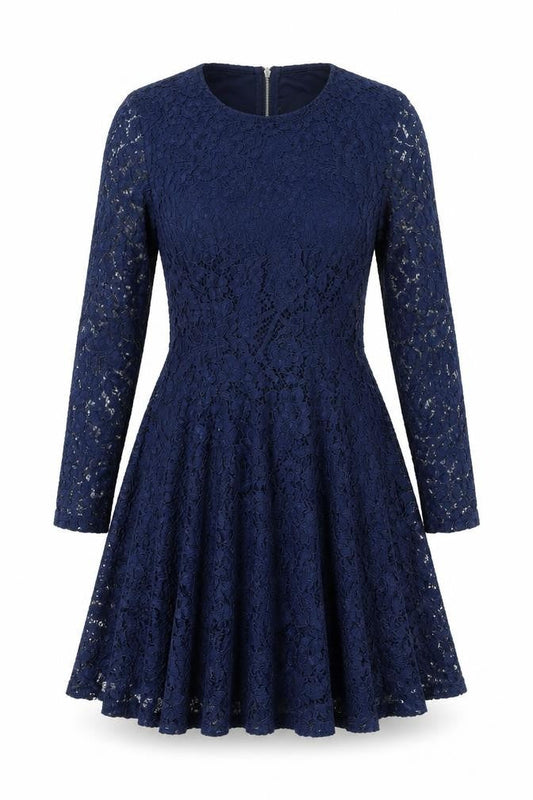 Rebellion Womens Blue Cotton A-Line Size M Round Neck Zip