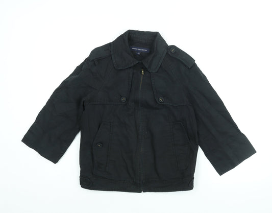 French Connection Womens Black Jacket Size 8 Zip