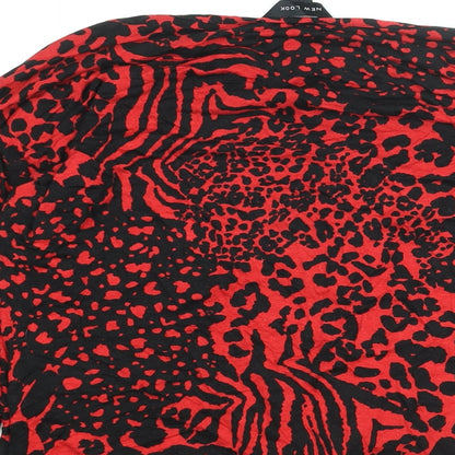 Womens UK Size 14 New Look Red Basic Blouse
