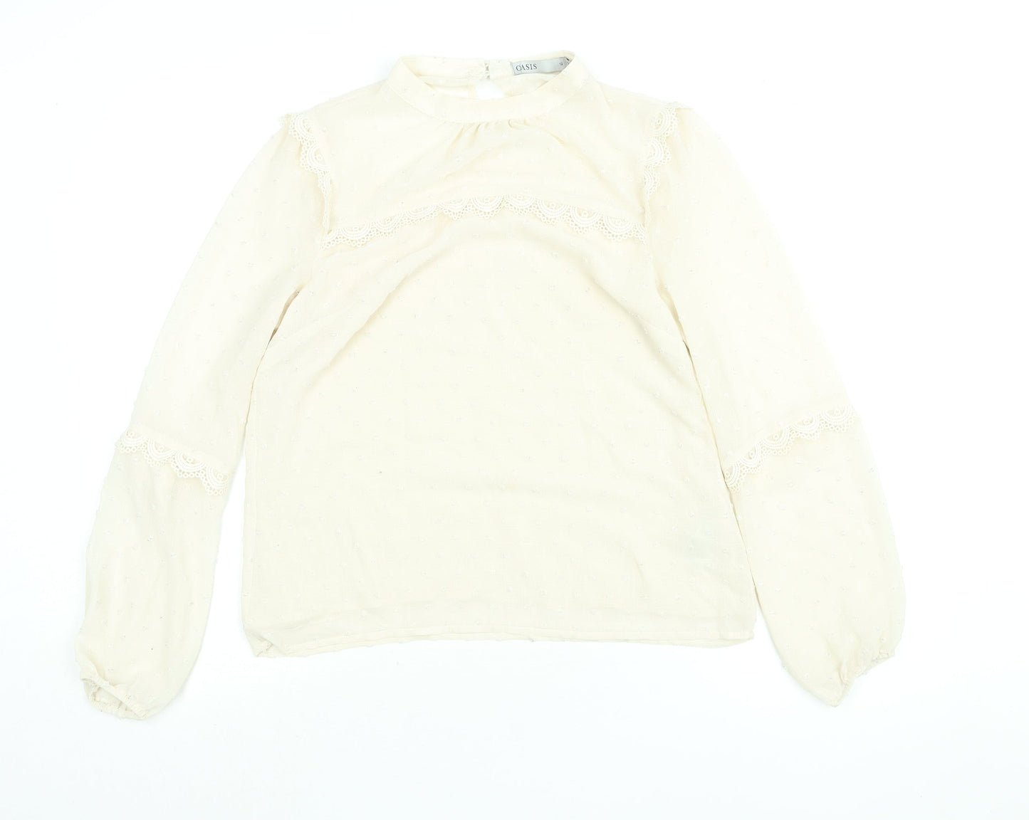 Womens UK Size 12 Oasis Ivory Basic Blouse