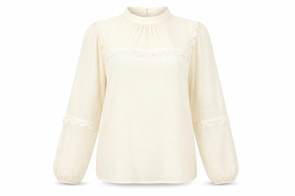 Womens UK Size 12 Oasis Ivory Basic Blouse