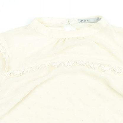 Womens UK Size 12 Oasis Ivory Basic Blouse