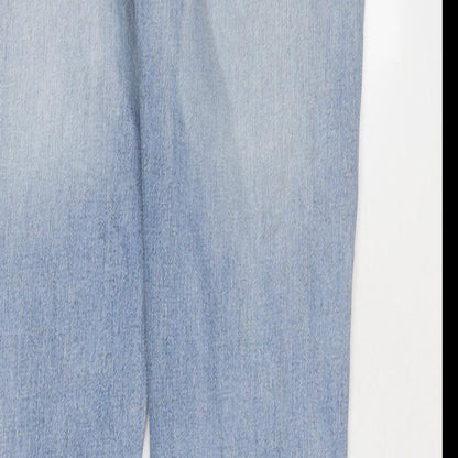 Topman Mens Blue Cotton Skinny Jeans Size 28 in L30 in Regular Zip - Short Leg