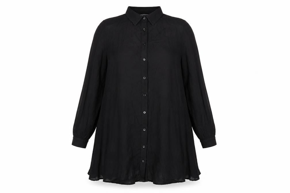 Womens UK Size M Zara Black Tunic Button-Up