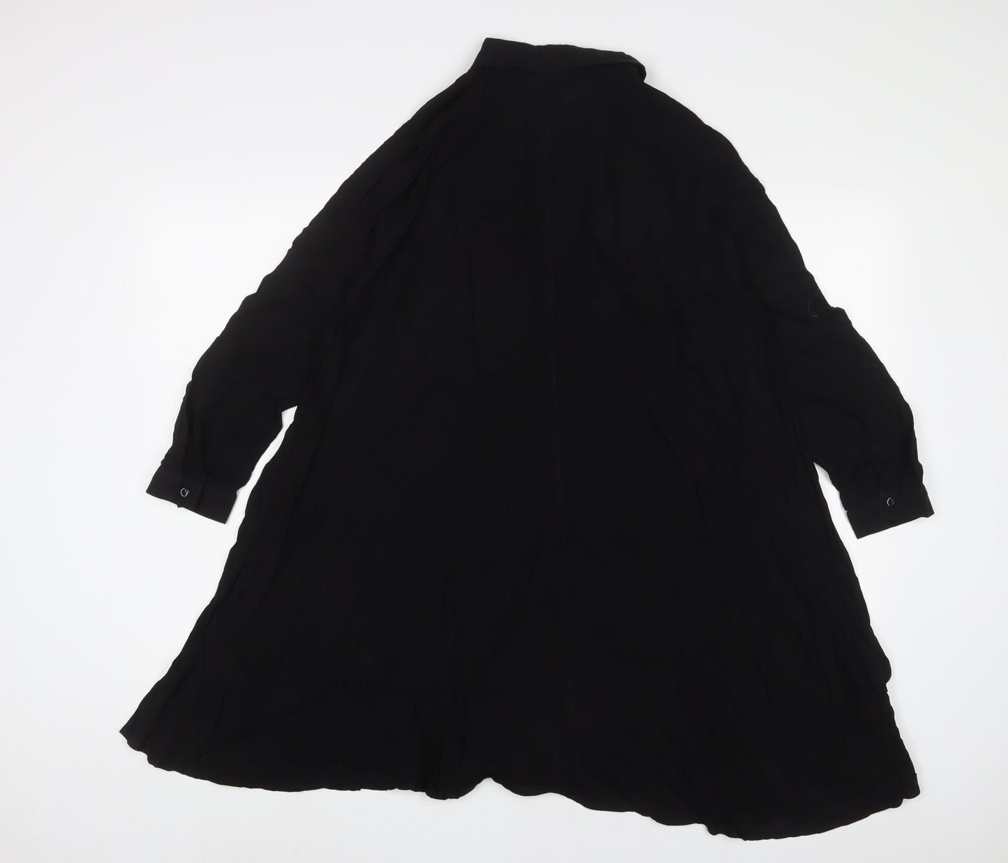 Womens UK Size M Zara Black Tunic Button-Up