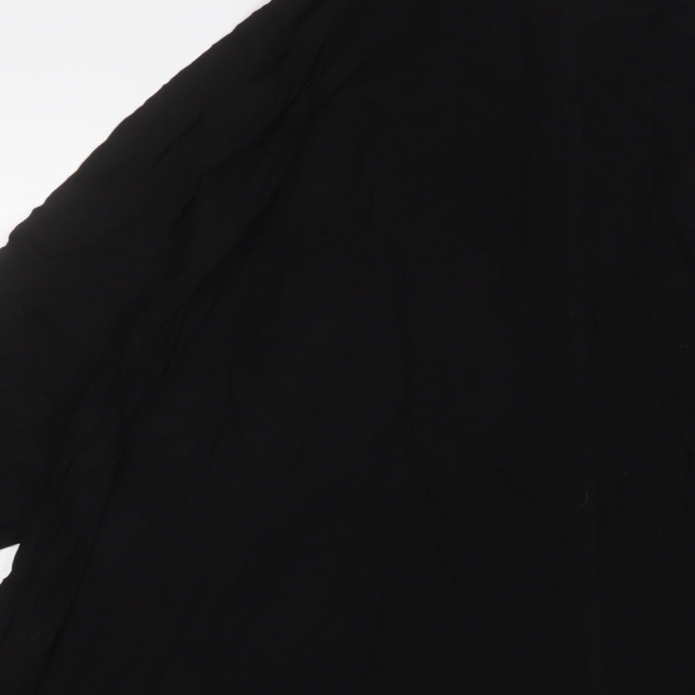 Womens UK Size M Zara Black Tunic Button-Up