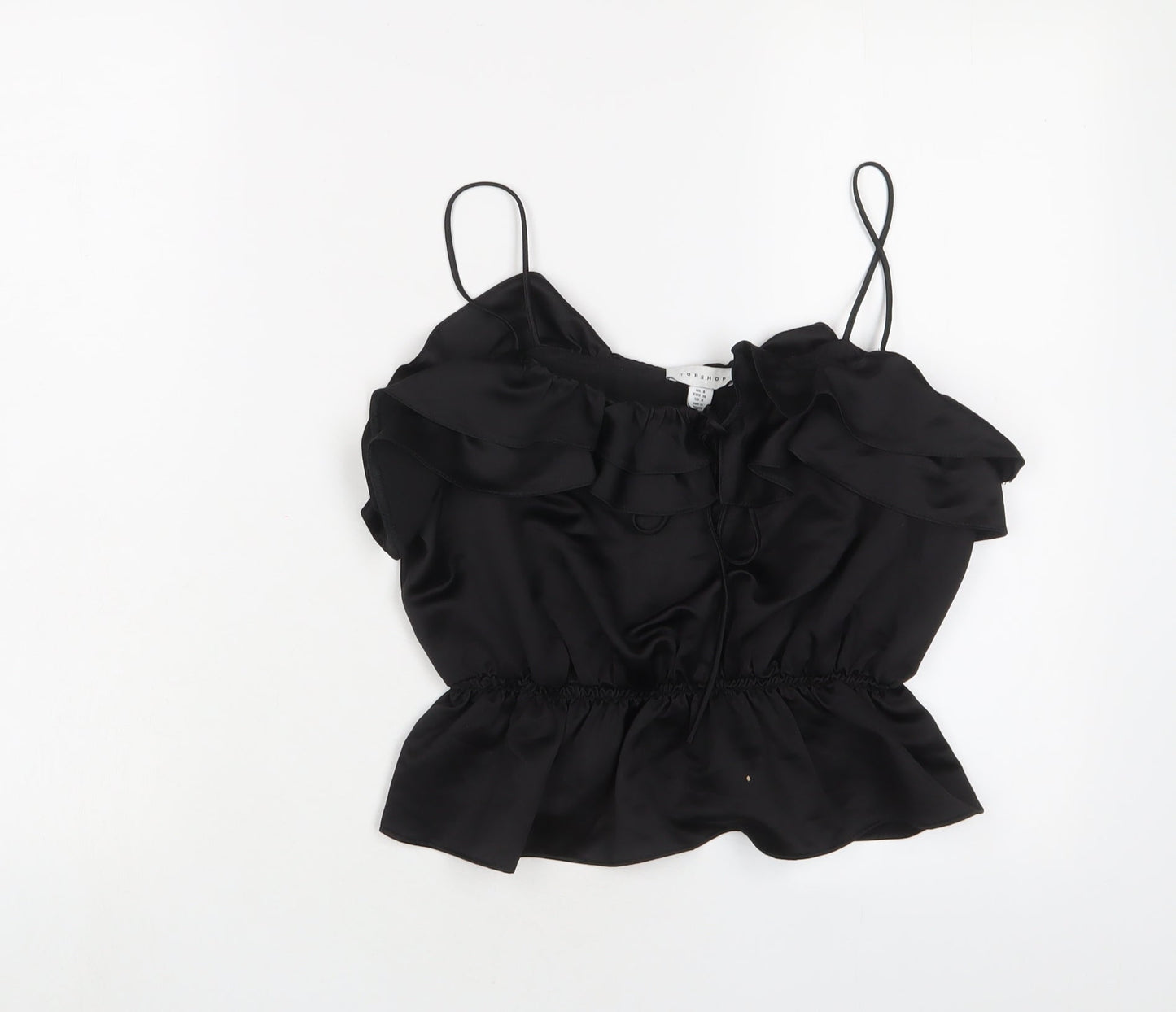 Womens UK Size 8 Topshop Black Cropped Tank