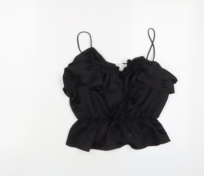 Womens UK Size 8 Topshop Black Cropped Tank