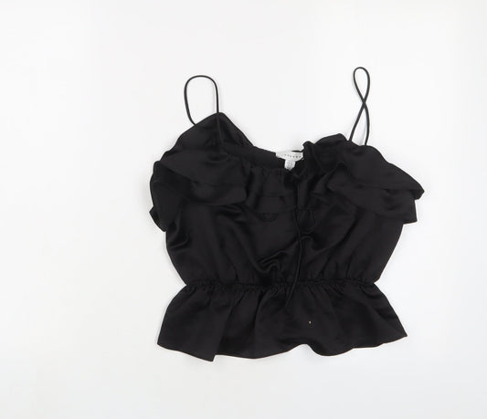 Womens UK Size 8 Topshop Black Cropped Tank