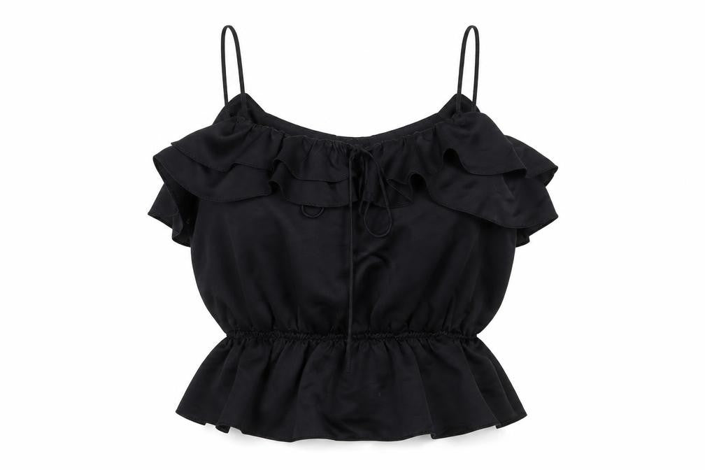 Womens UK Size 8 Topshop Black Cropped Tank