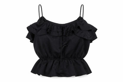 Womens UK Size 8 Topshop Black Cropped Tank