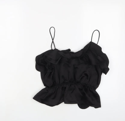 Womens UK Size 8 Topshop Black Cropped Tank