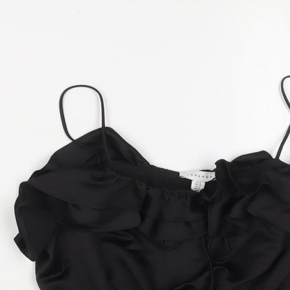 Womens UK Size 8 Topshop Black Cropped Tank