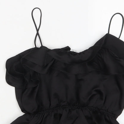 Womens UK Size 8 Topshop Black Cropped Tank