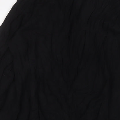 H&M Womens Black Viscose A-Line Size L V-Neck Button