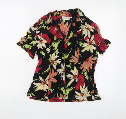 Womens UK Size S Adini Black Basic Button-Up