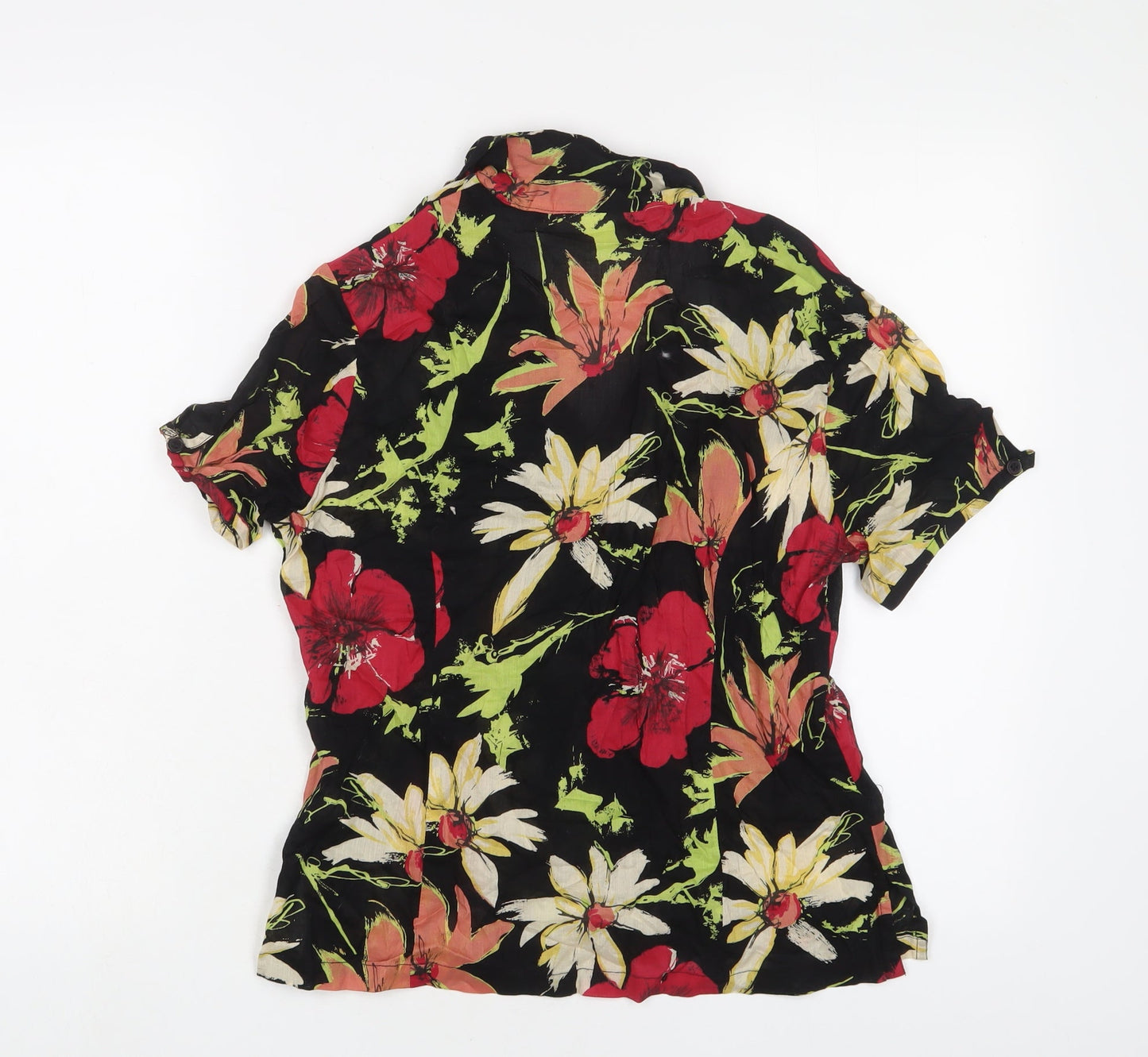 Womens UK Size S Adini Black Basic Button-Up