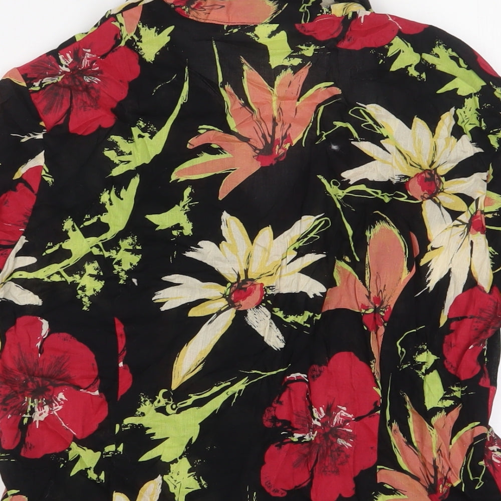 Womens UK Size S Adini Black Basic Button-Up