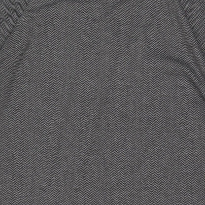 French Connection Womens Grey Polyester Tunic T-Shirt Size M V-Neck