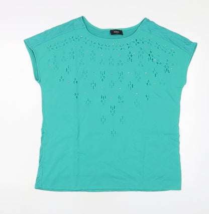 Womens UK Size M Klass Green Basic T-Shirt