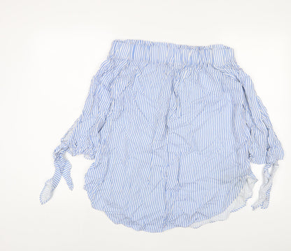 Womens UK Size 10 H&M Blue Basic Blouse