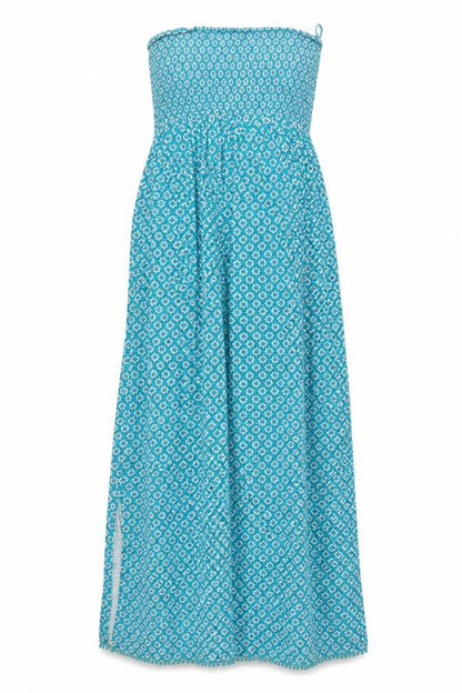 Next Womens Blue Fair Isle Cotton A-Line Size 8 Off the Shoulder Pullover