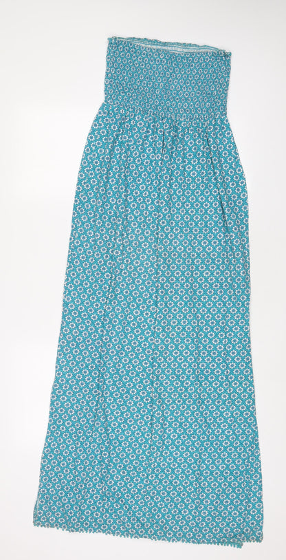 NEXT Womens Blue Fair Isle Cotton A-Line Size 8 Off the Shoulder Pullover