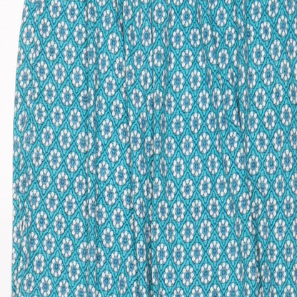 NEXT Womens Blue Fair Isle Cotton A-Line Size 8 Off the Shoulder Pullover