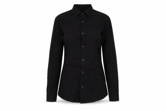 OAKRIDGE Womens Black Cotton Basic Button-Up Size S Collared