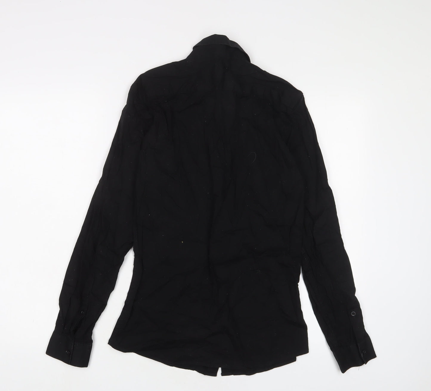OAKRIDGE Womens Black Cotton Basic Button-Up Size S Collared