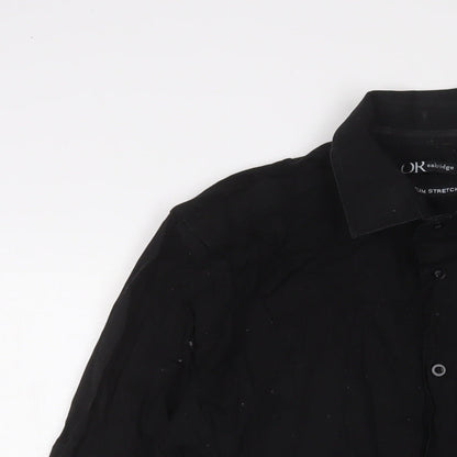 OAKRIDGE Womens Black Cotton Basic Button-Up Size S Collared