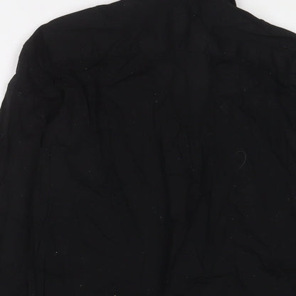 OAKRIDGE Womens Black Cotton Basic Button-Up Size S Collared