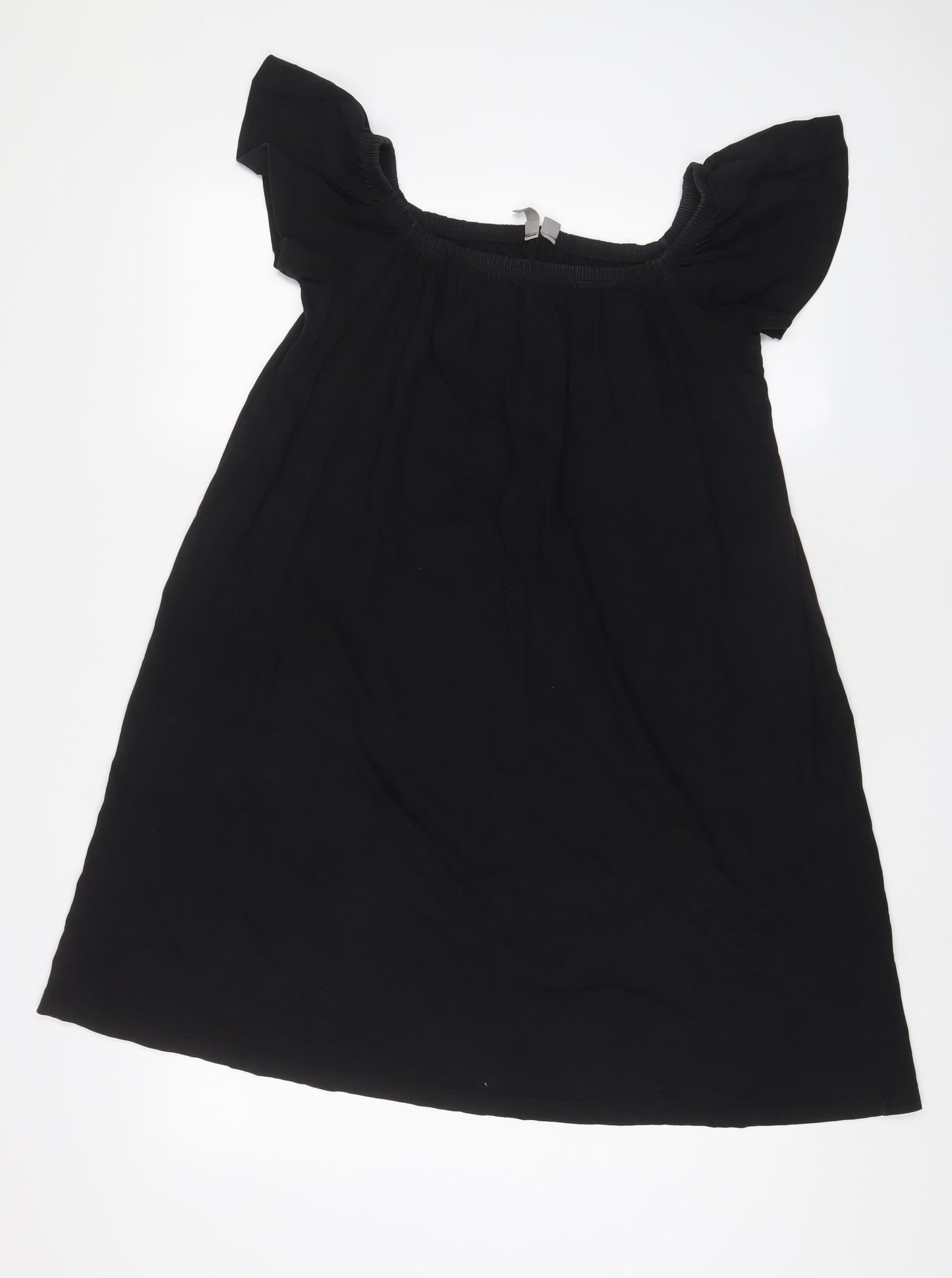 ASOS Womens Black Cotton A-Line Size 10 Scoop Neck Pullover