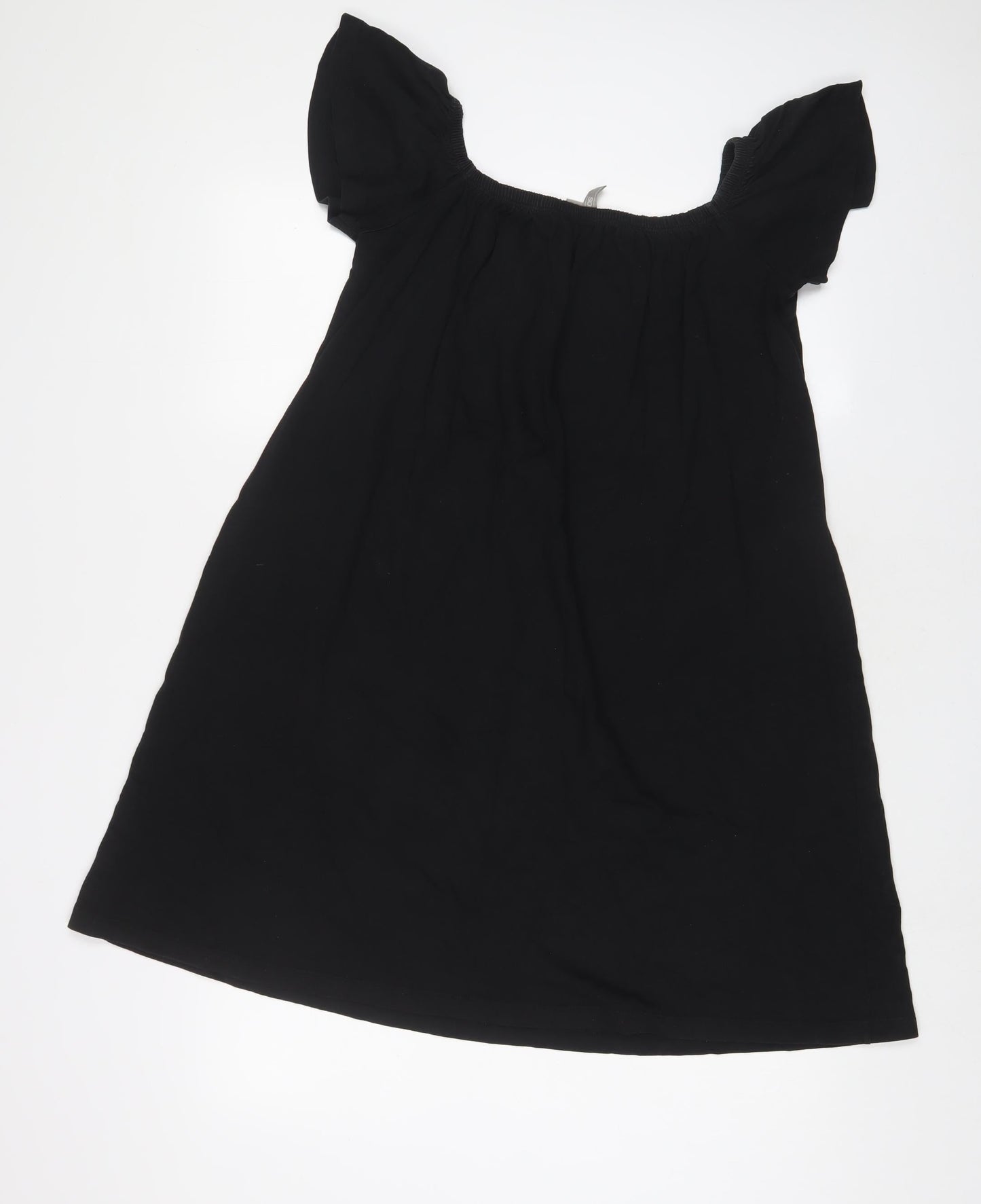 ASOS Womens Black Cotton A-Line Size 10 Scoop Neck Pullover