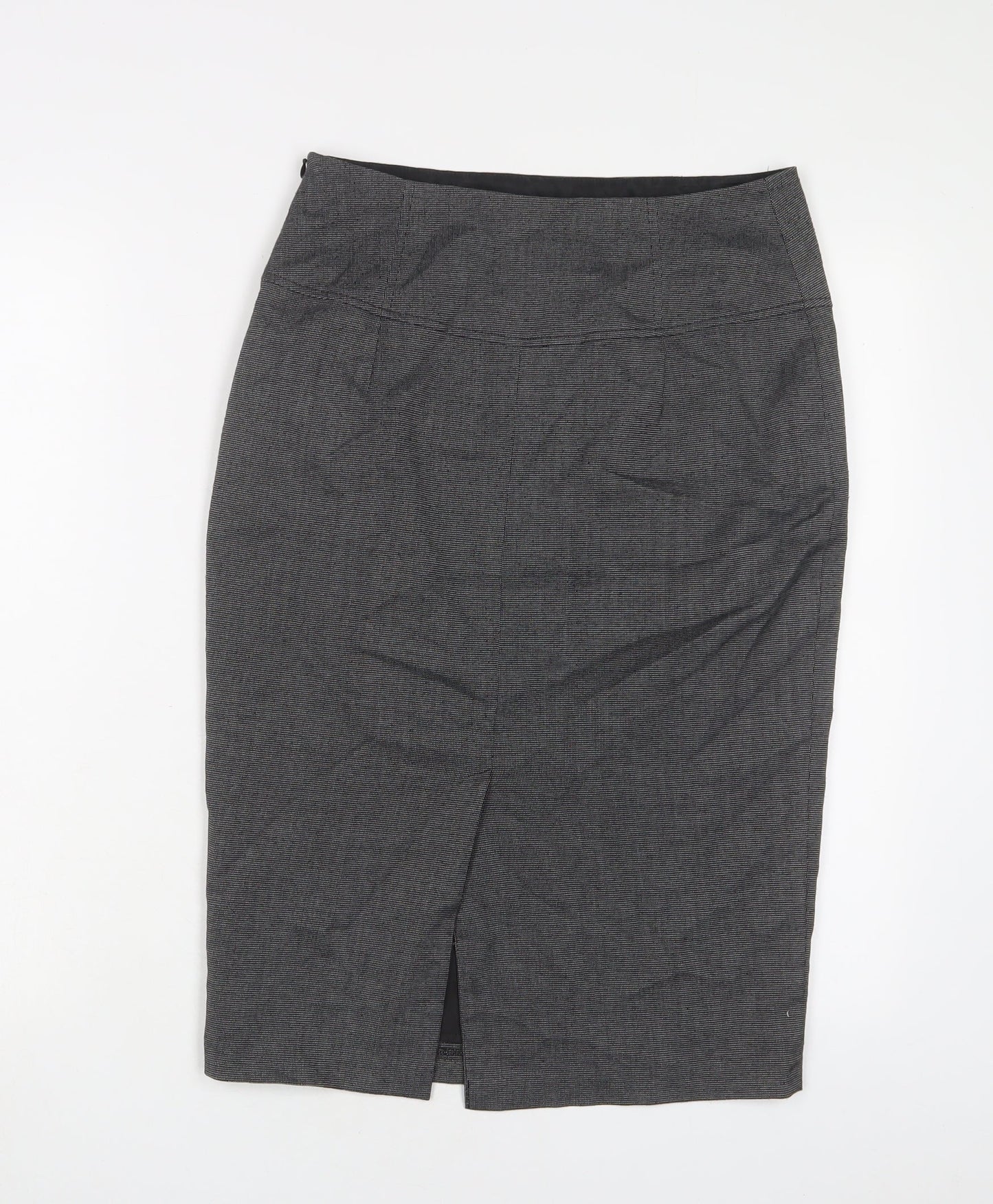 Dorothy Perkins Womens Grey Polyester Straight & Pencil Skirt Size 10 Zip