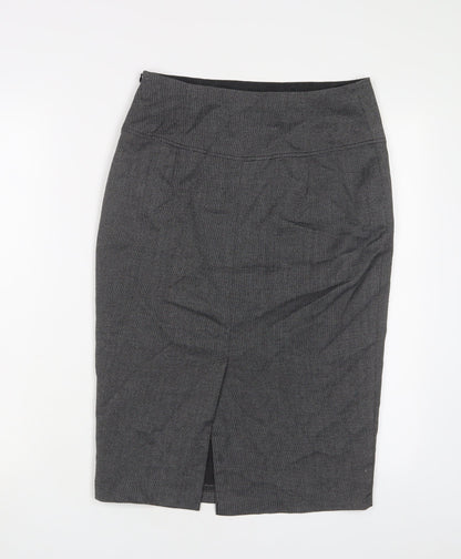 Dorothy Perkins Womens Grey Polyester Straight & Pencil Skirt Size 10 Zip