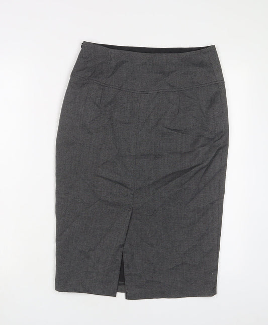 Dorothy Perkins Womens Grey Polyester Straight & Pencil Skirt Size 10 Zip