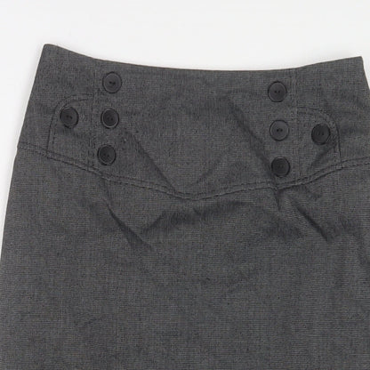 Dorothy Perkins Womens Grey Polyester Straight & Pencil Skirt Size 10 Zip