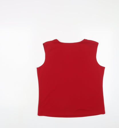 Womens UK Size 16 Sarah Hamilton Red Basic Tank