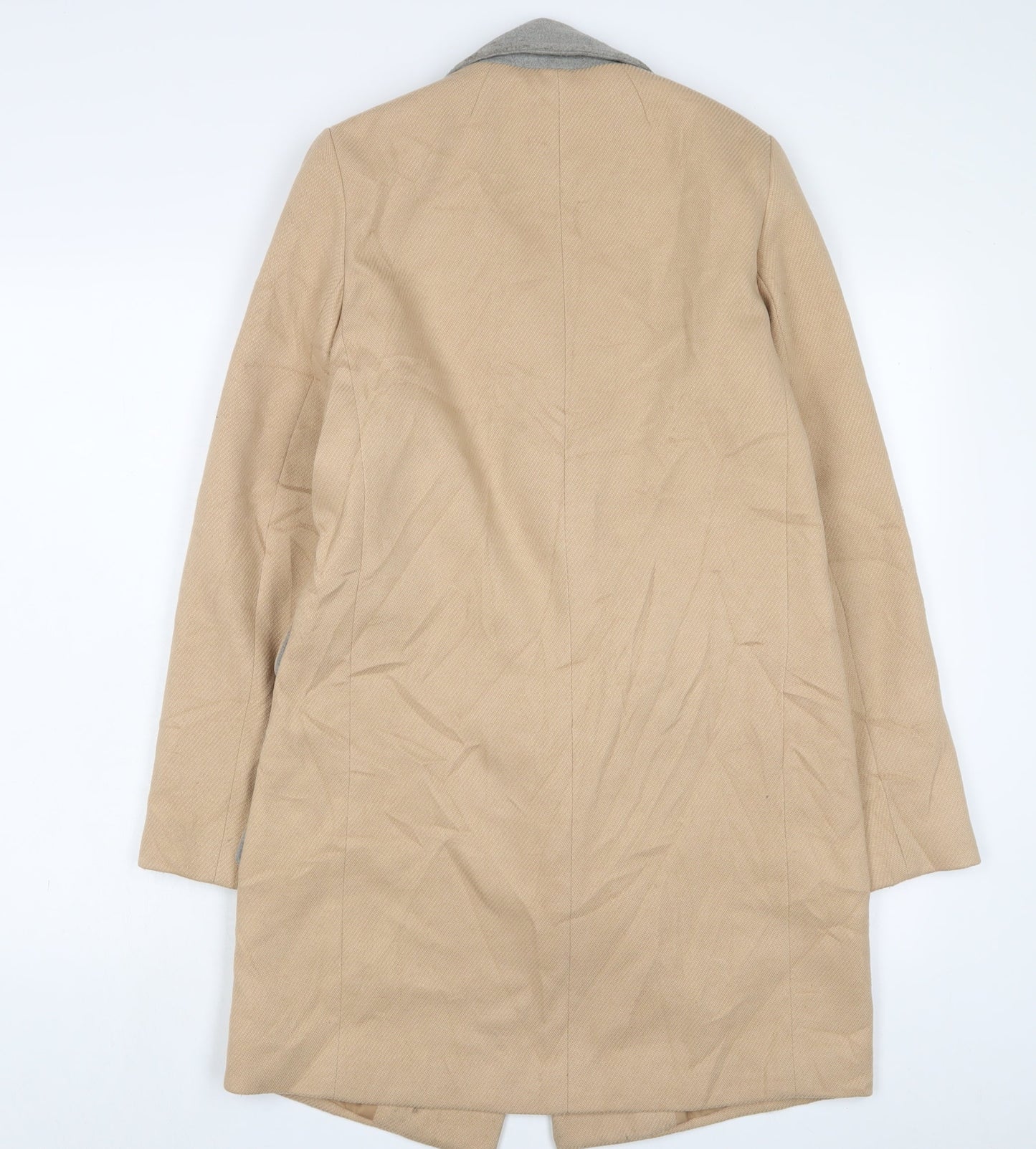 ASOS Womens Brown Overcoat Coat Size 8 Snap
