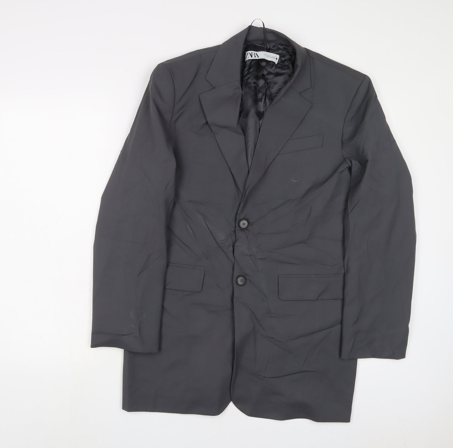 Zara Mens Grey Jacket Blazer Size S Button