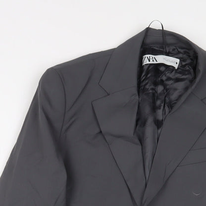 Zara Mens Grey Jacket Blazer Size S Button