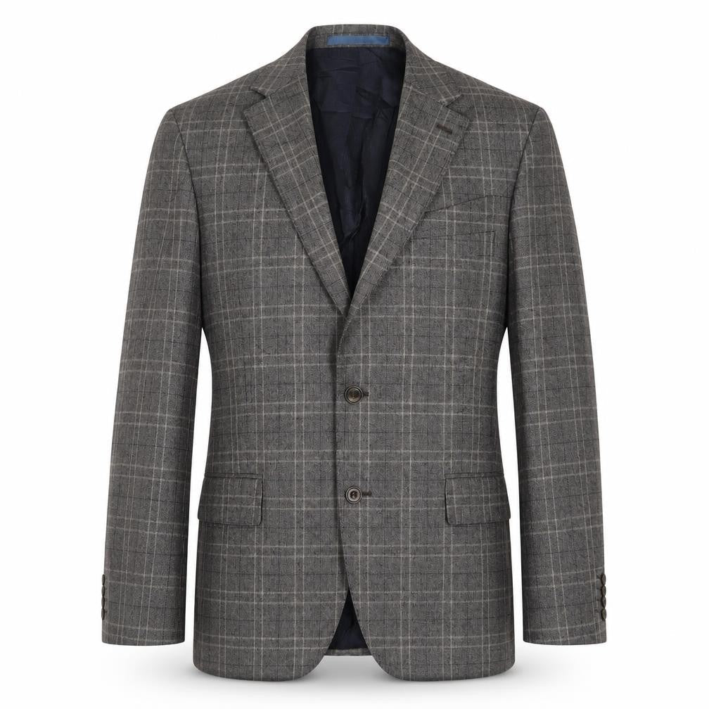 Marks & Spencer Mens Brown Plaid Wool Jacket Suit Jacket Size 40 Regular