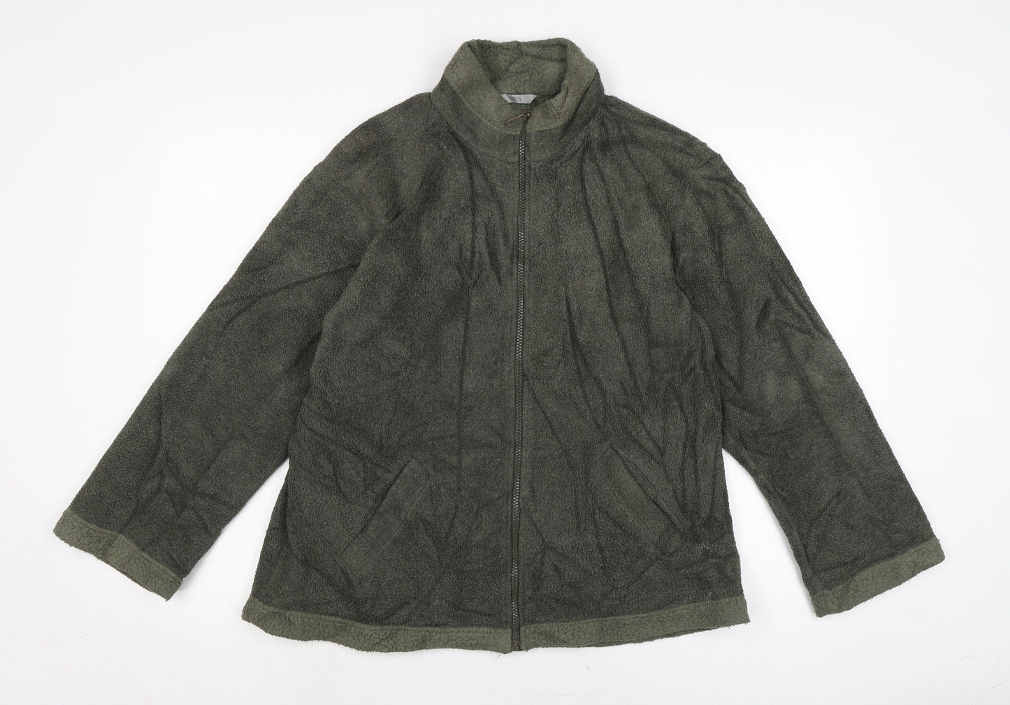 Marks and Spencer Womens Green Jacket Size 14 Zip