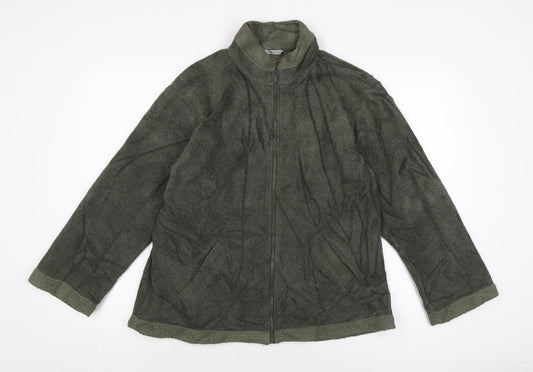 Marks and Spencer Womens Green Jacket Size 14 Zip