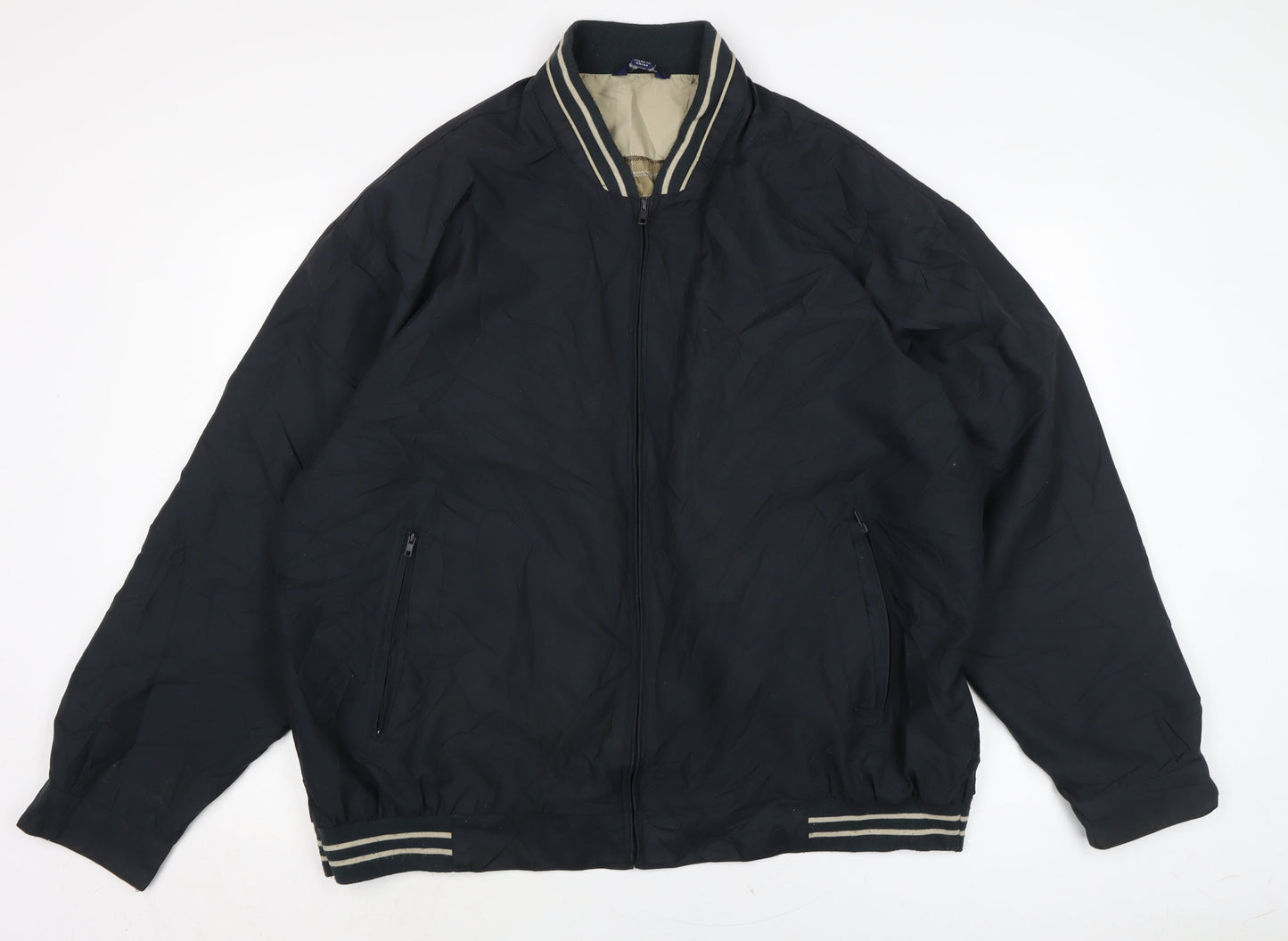 Mens UK Size 2XL Premier Man Blue Bomber Jacket