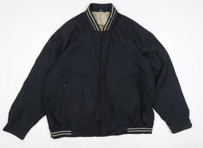 Mens UK Size 2XL Premier Man Blue Bomber Jacket